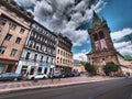 JindÃâ¢iÃÂ¡skÃÂ¡ Street in the New Town in Prague is a link between Wenceslas Square and SenovÃÂ¡ÃÂ¾nÃÂ© Square.